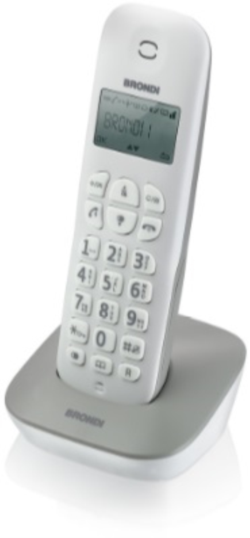 BROTHER Telefono fisso cordless Brondi Eco con sveglia bianco e silver